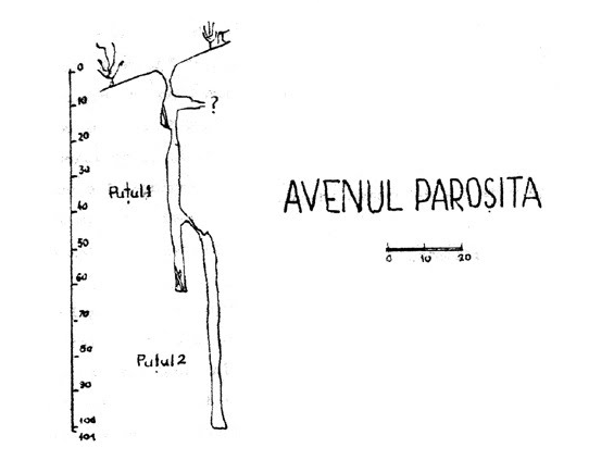 Avenul Parosita - harta